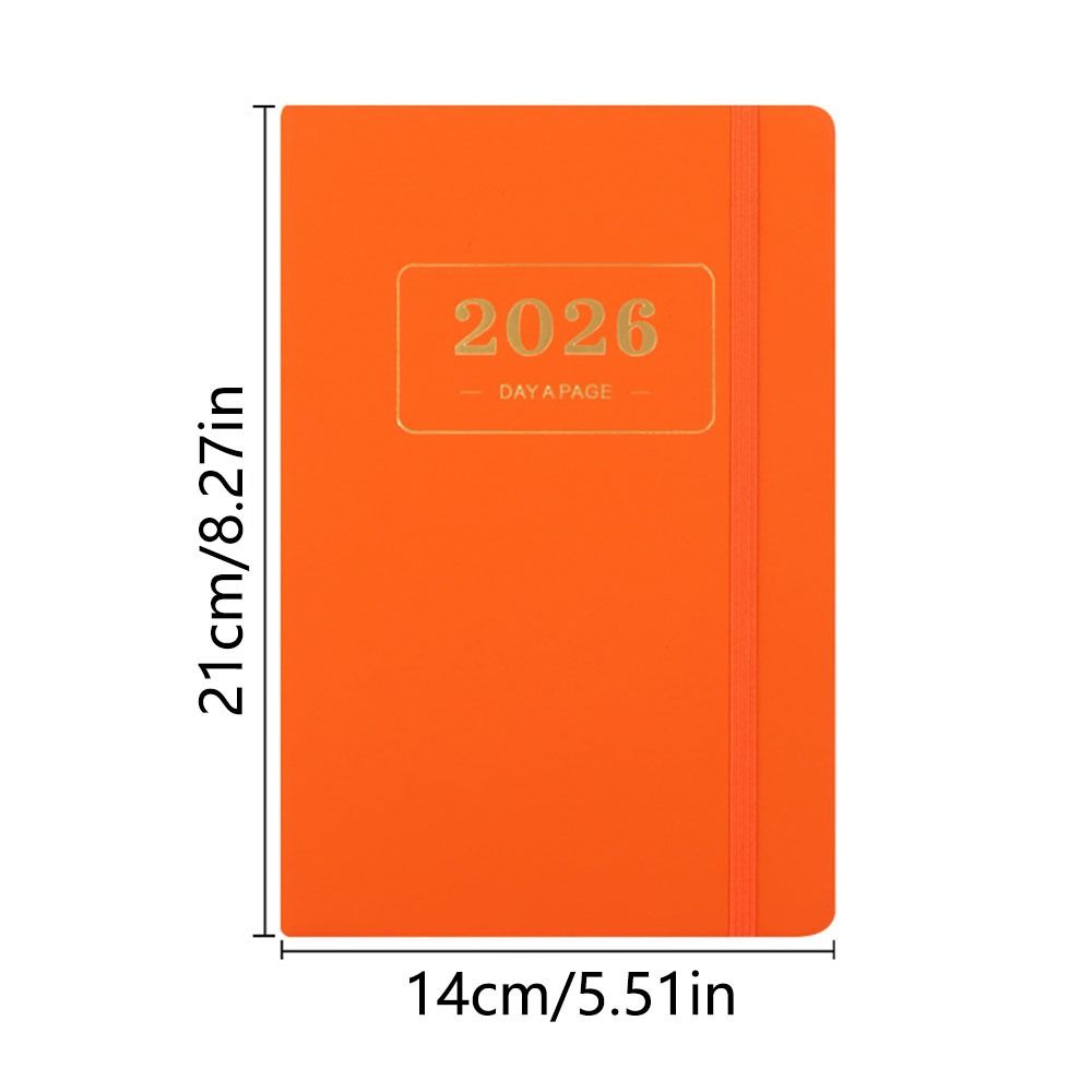 PU Leather 2026 Daily Planner 2026.1.1-2026.12.31 Calendar Book Portable Agenda Notepad  Office