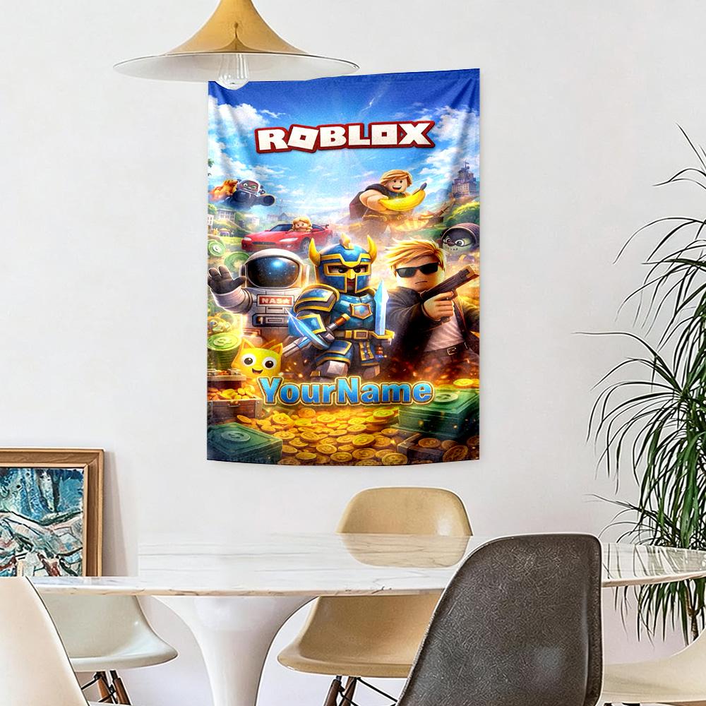 Roblox Custom Your Name Wall Decor Tapestry Art For Pet Memorial Birthdaywedding Party Backdrop Family Gift
