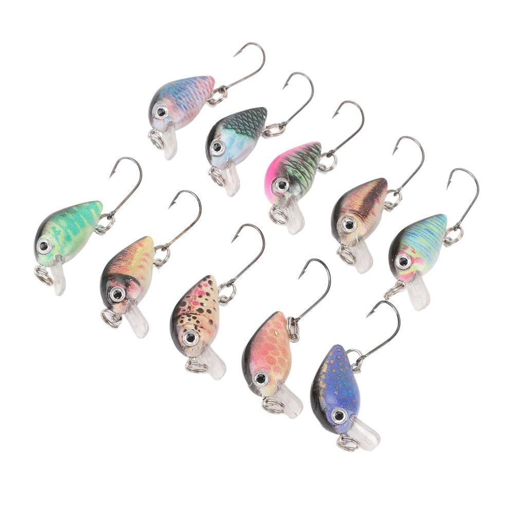 10PCS Built-in Rattle Crankbait Lures 3cm 1.5g Swimbait Lures Topwater Lures for Bass Trout Pike