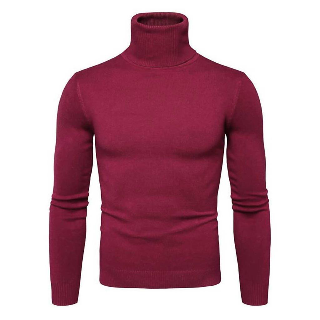 Мужская зимняя водолазка с длинным рукавом, тонкий пуловер, свитер, блузка, топ
