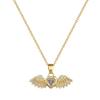 Light Luxury Temperament Real Gold Gorgeous Angel Wings Necklace Female Versatile Collarbone Chain Titanium Steel Chain