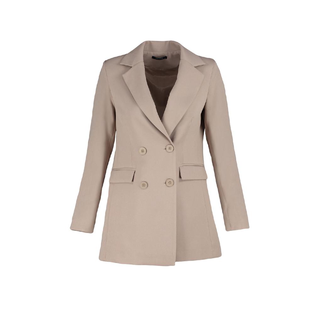 Норковый пиджак с двойной пуговицей и подкладкой из тканого материала с карманами Tctss22ce025