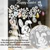 Glass Sticker Static Window Film Peel Stick No Glue Privacy Window Film Easter Bunny Egg Design Easy Remove Bubble-Free Decorative Window Film