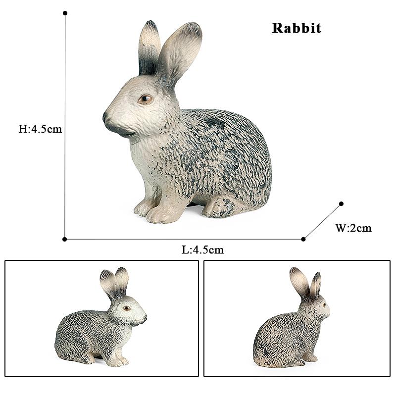 Oenux Lovely Farm Rabbit Bunny Model Action Figure Figurine Wild Desert Cottontail Hare Cute PVC Decoration Education Kid Toy