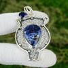 925 Silver Pear Natural Sodalite Tanzanite Quartz Bezel Anniversary Wife Pendant