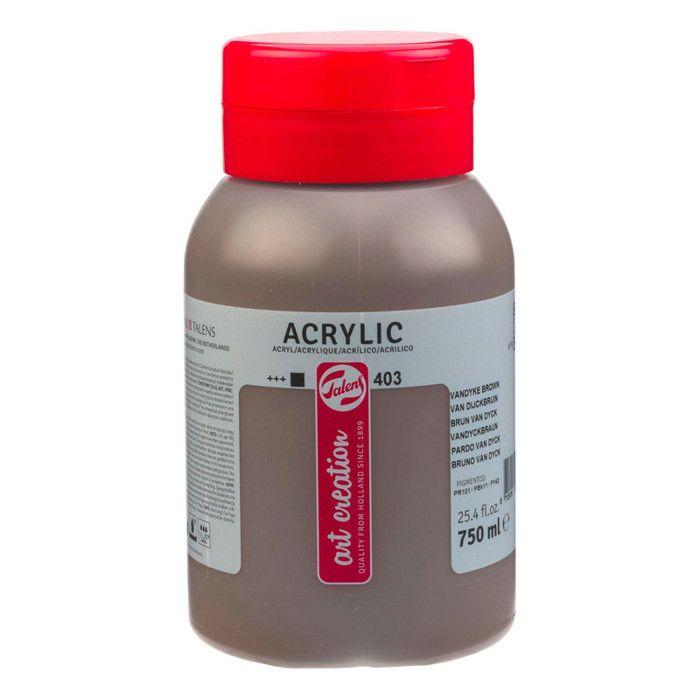 Peinture acrylique - Brun Van Dyck - 403 - Pot de 750 ml - Talens Art Creation