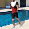 Plus Size Sports Men's Suit New Short Sleeved Shorts Casual Round Neck 3D Digital Printing Summer Men's Suit