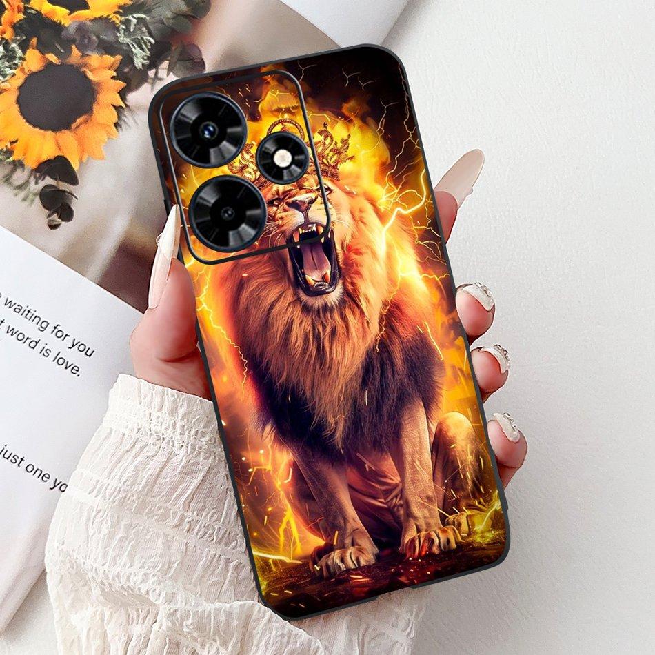 Для Infinix Hot 30 Play 30i Hot30 4G Элегантный Цветочный Кот Чехол для Телефона Для Infinix Hot 30 30Play Hot30i Черный Силиконовый Мягкий Чехол