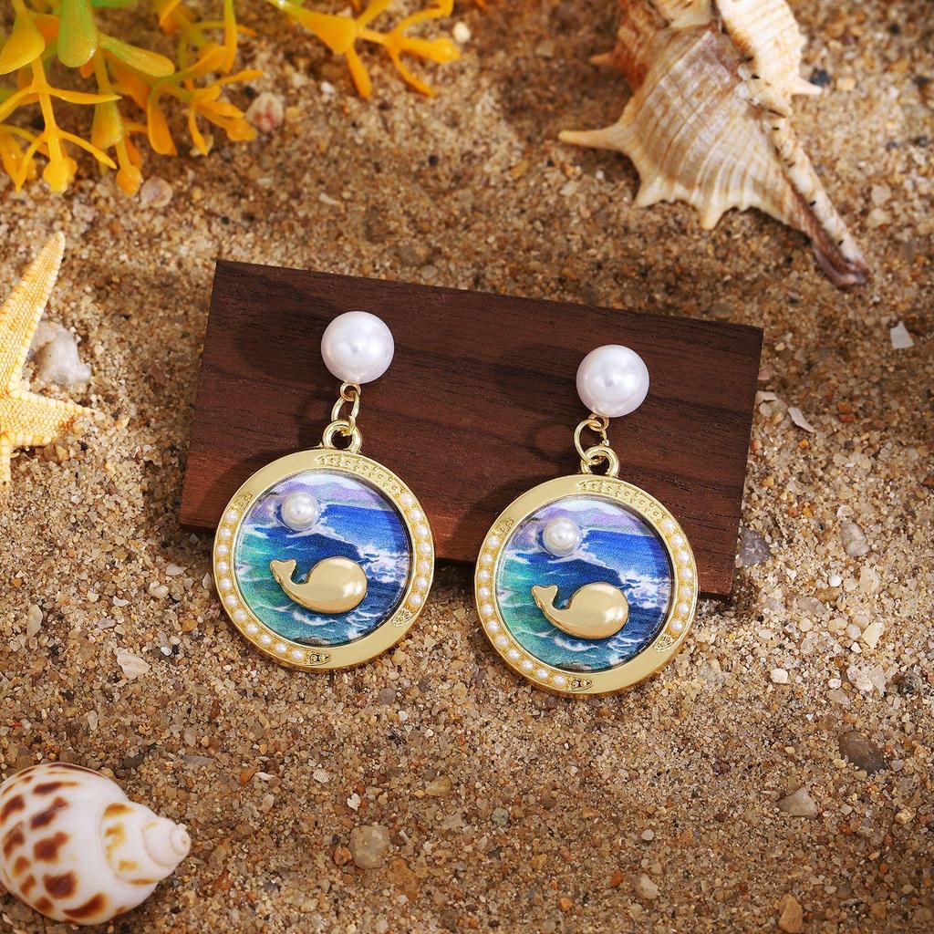 Серьги с французским жемчугом и цветком ракушки — легкая роскошь, винтаж, элитный, натуральный, свежий дизайн