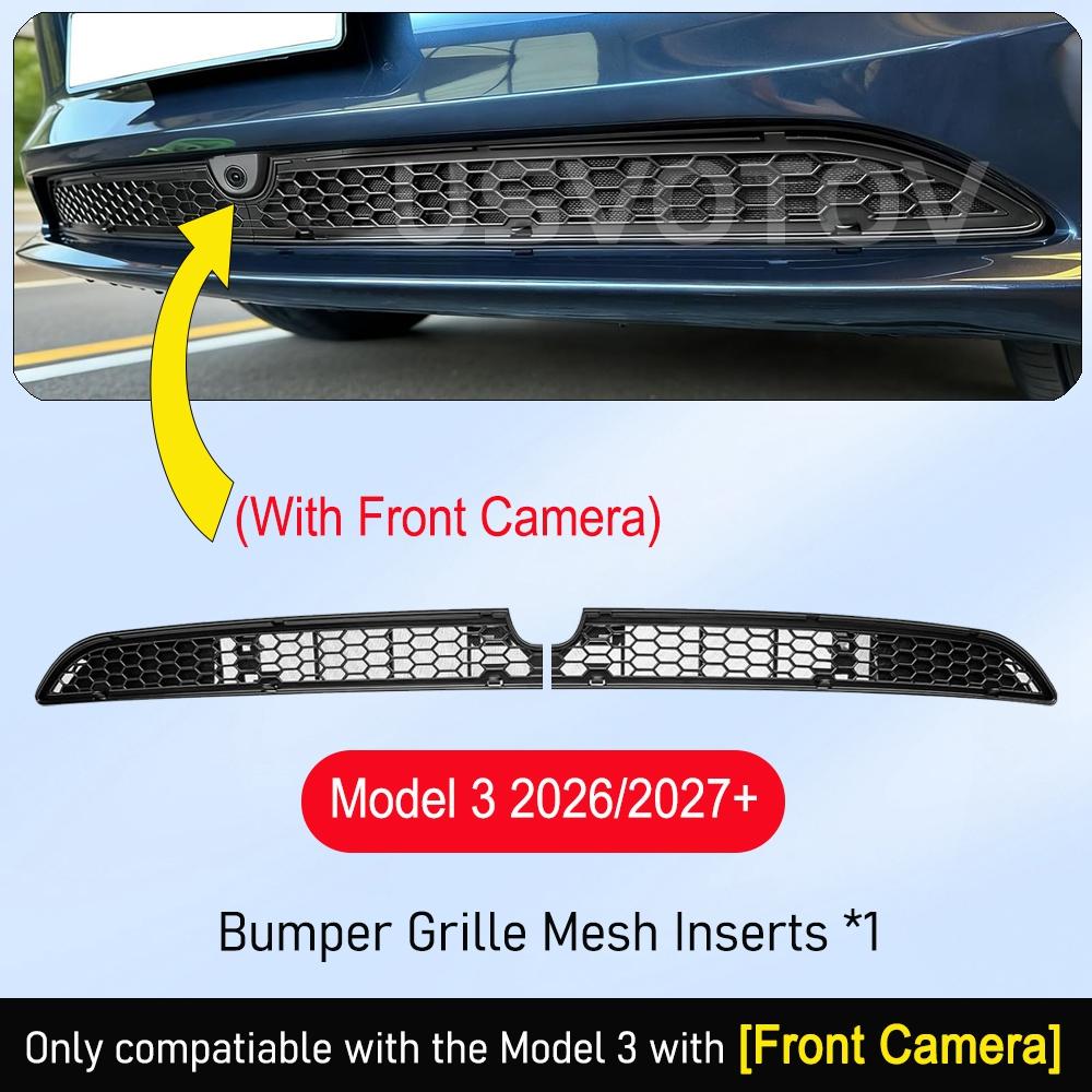 ckwjb7 For Tesla Model 3 2024 2025 2026 Model Y Juniper Grille Mesh Inserts Lower Bumper Anti Insect Net Dust Proof Vent Grille Cover