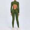 European & American Zipper Long Sleeve Yoga Jumpsuit - Women's Nude Feeling Fitness Bodysuit