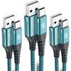 USB Type C Cable [1m+2m+3m/set of 3] Sweguard USB-A &USB-C Cable [QC3.0 Compatible Fast Charging 3.1A] Type C Charging Cable iPhone 16/iPhone 15 Pro