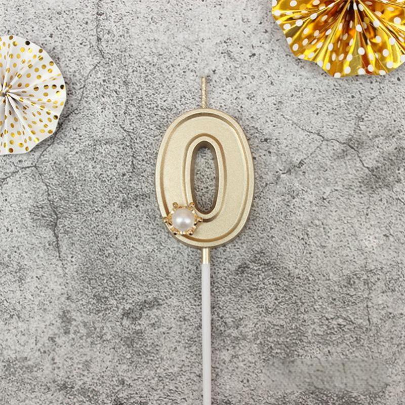 Золотые 3D свечи в виде цифр для торта, подходящие для украшения дня рождения, украшение на день рождения, инструменты для украшения торта