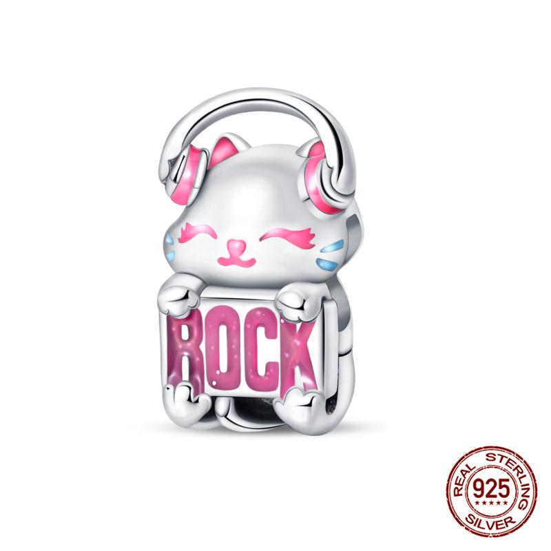 Original Owl Beads 100% 925 Silver Lucky Cat Elephant Charms Fit Original 925 Bracelet DIY Jewelry Making Women's Gift