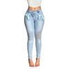 Women's Fashionable Casual Micro Flared With Frayed Edges And Double Button Jeans