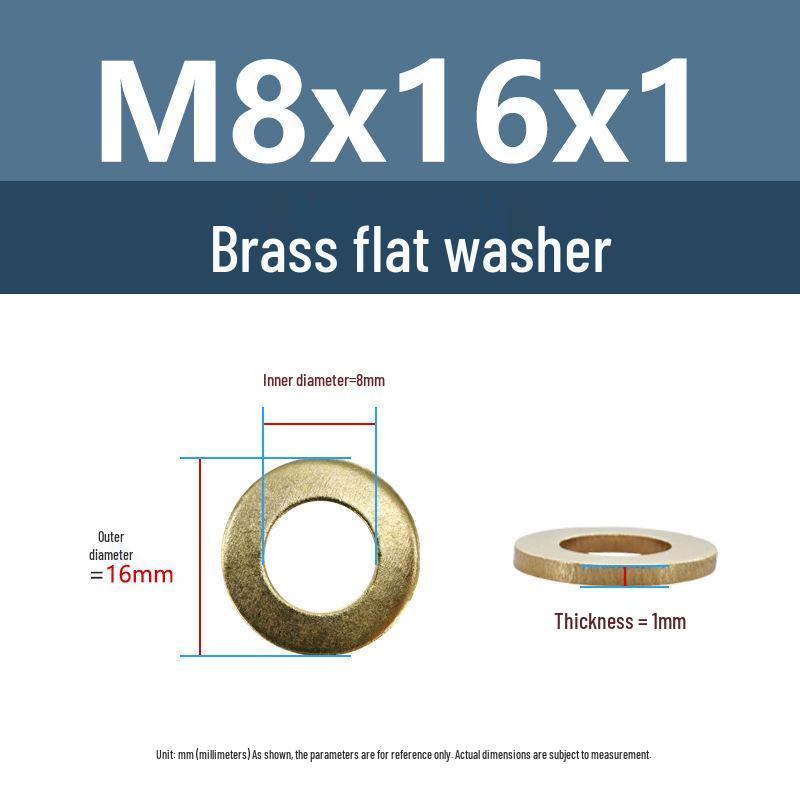 Yigu Durable Brass Flat Washers: M2-M12 Screws