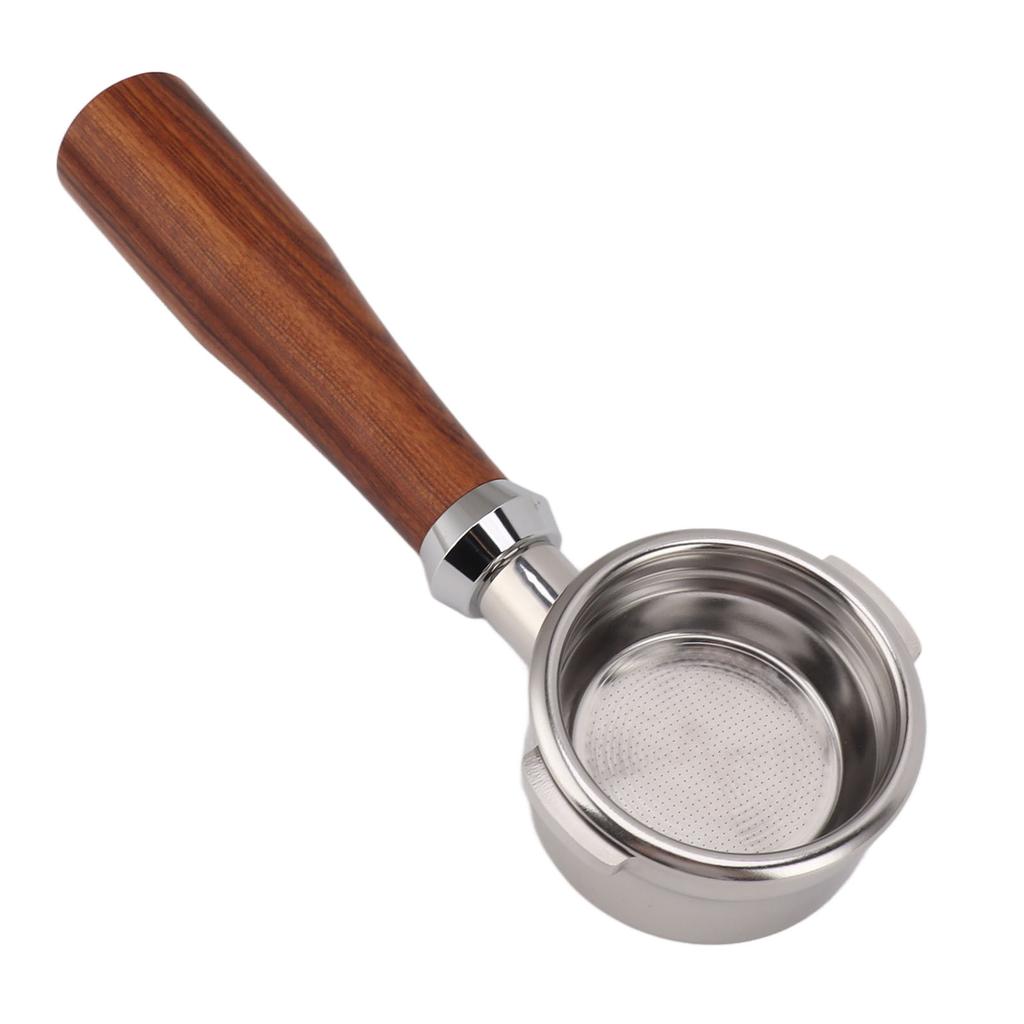58 мм бездонный портафильтр с 2 ушками из нержавеющей стали и деревянной ручкой, съемный аксессуар для кофемашины