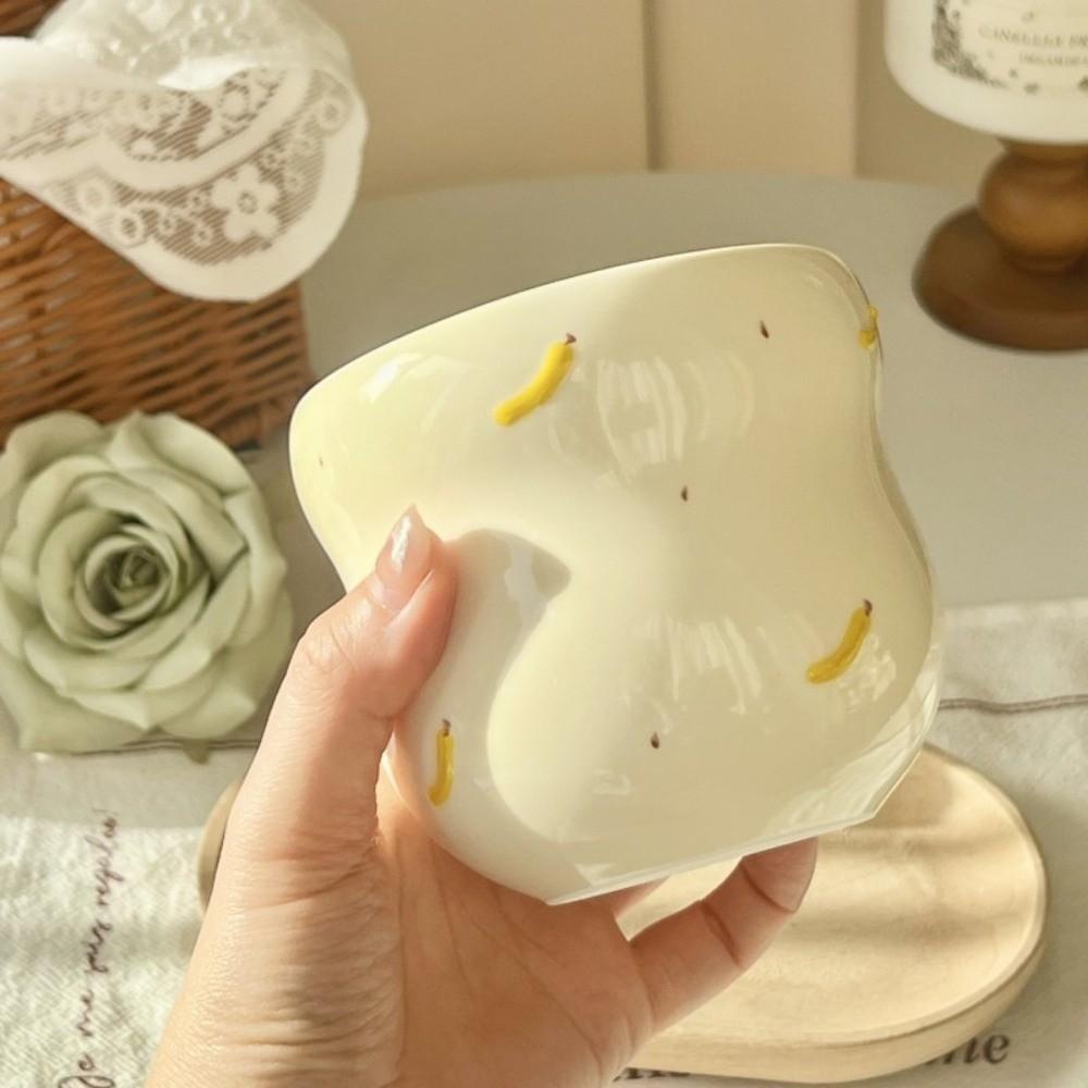 Gourd-shaped Ceramic Mug Embossed Fruit Water Cup Unique Handheld Mug Gift Giving