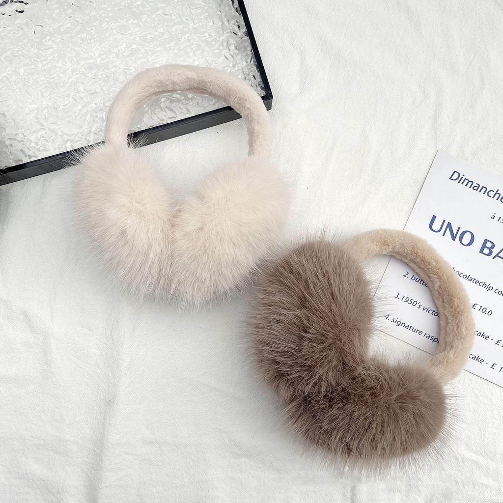 Cute Plush Fur Headphones Women Winter Warm Earmuffs Soft Cashmere Solid Fur Earplugs Fashion Unisex Ear Cover Outdoor Supplies