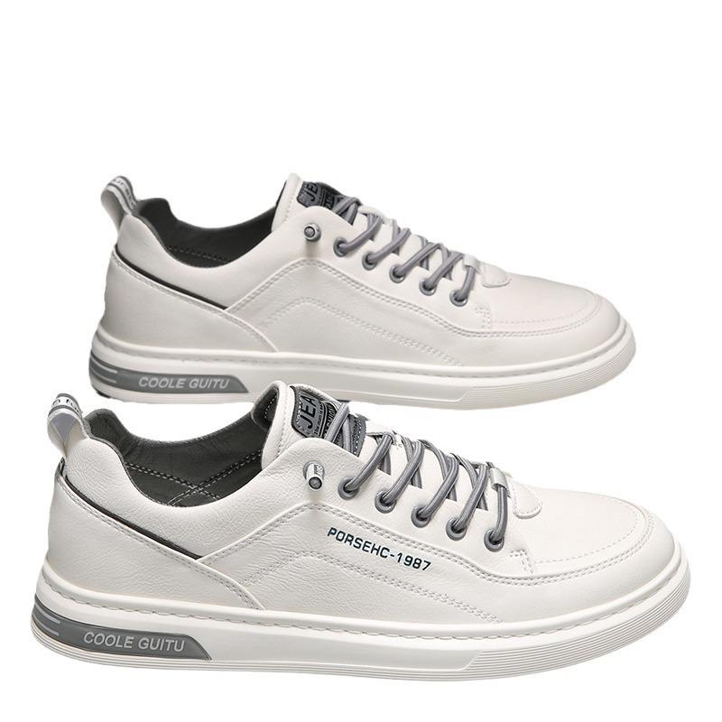 Хлопковые туфли мужские зимние теплые бархатные утолщенные белые туфли с одной педалью осенние повседневные универсальные кожаные туфли для легкой доски