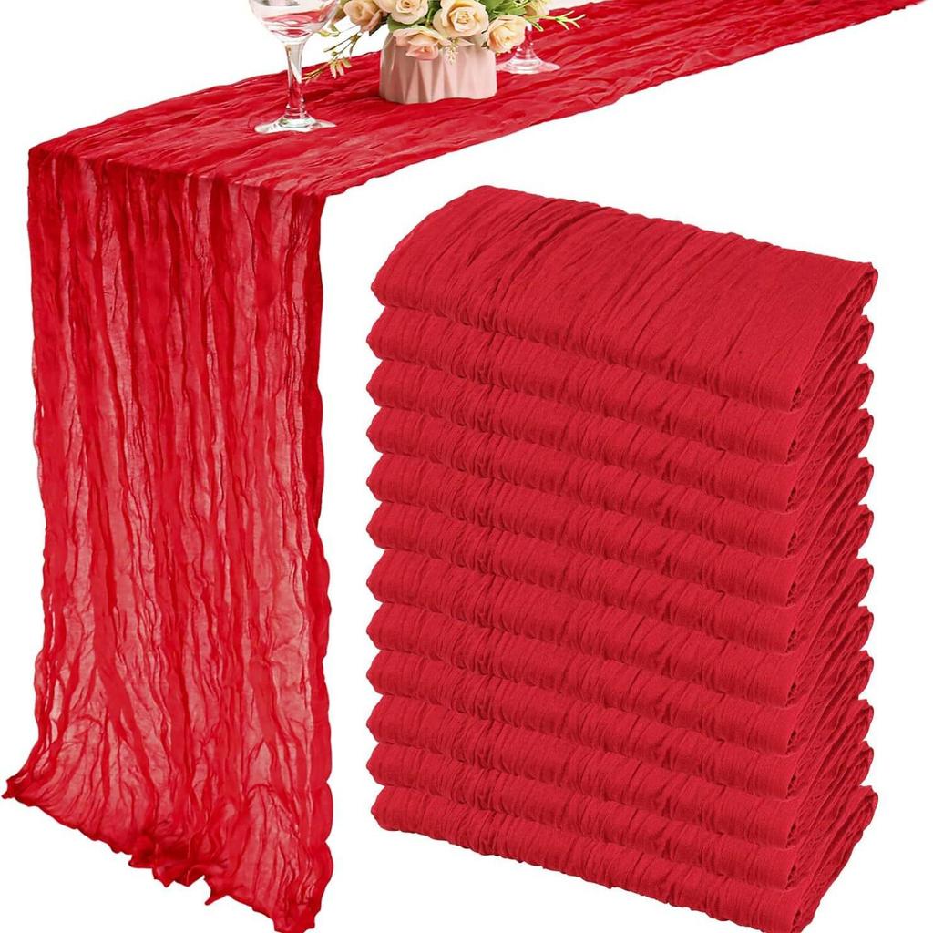 Скатерть-дорожка Bali Yarn Crepe для свадеб и мероприятий - Плиссированная марлевая полиэстеровая салфетка