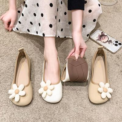 Нежные волшебные ветры, мягкие однотонные туфли для женщин, осень 2025, новые туфли-бини с бантом на плоской подошве, удобные неглубокие туфли для бабушек