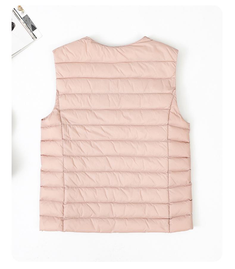 Женская 2025 Легкая Приталенная Куртка Пуховик с Коротким Круглым Вырезом - Теплая 90% Утиный Пух