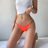 Women's Breathable Low Waist T-Back Bikini Panties with Double Layer and Thin Belt