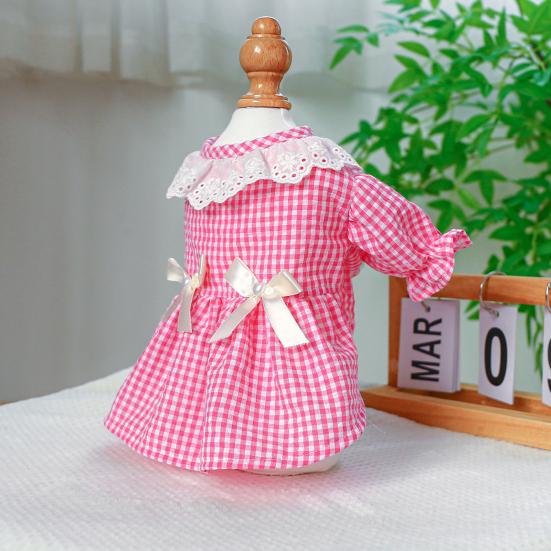 Платье для собак, мягкое, удобное, с круглым вырезом, очаровательное летнее клетчатое платье для домашних животных, собак, кошек, товары для домашних животных