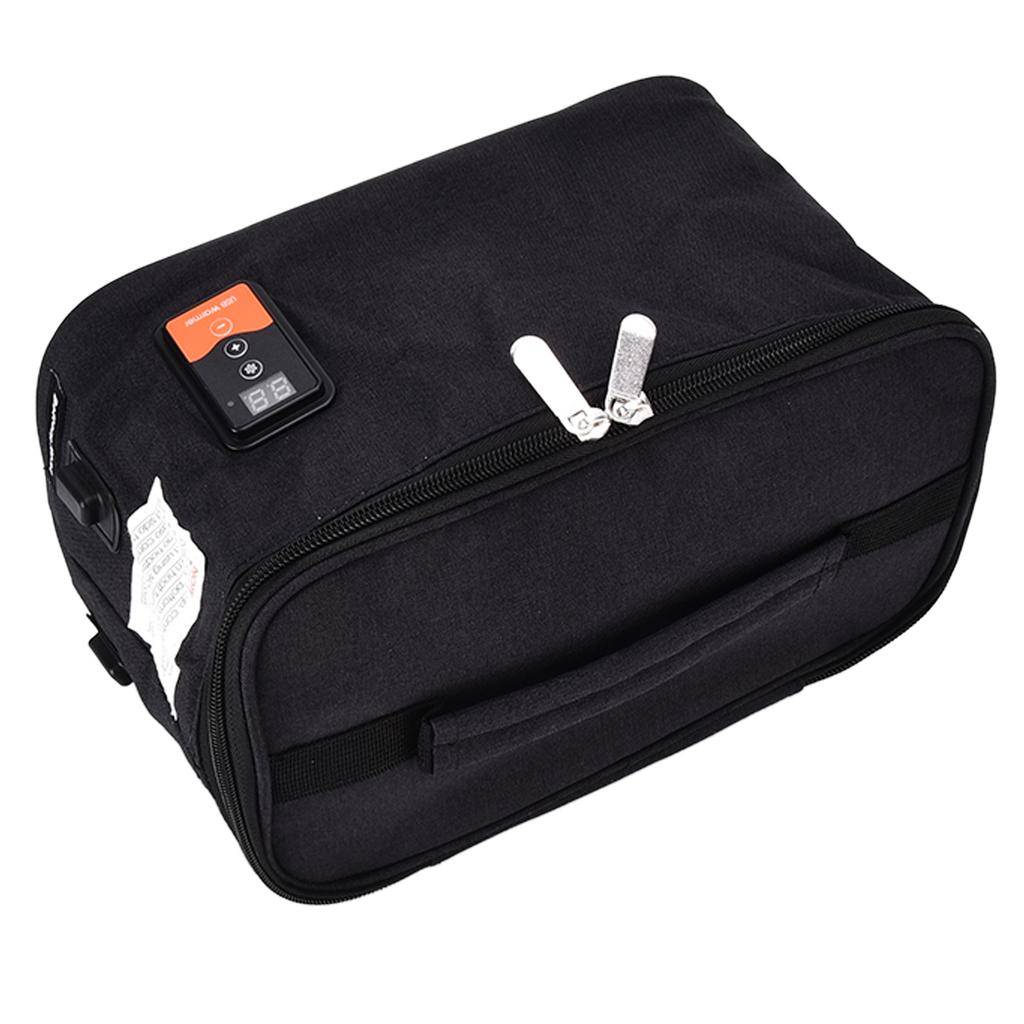 Portable Lunch Oven Bag Black Square Food Warmer Fast Heating Picnic Box for Travel Camping(Black