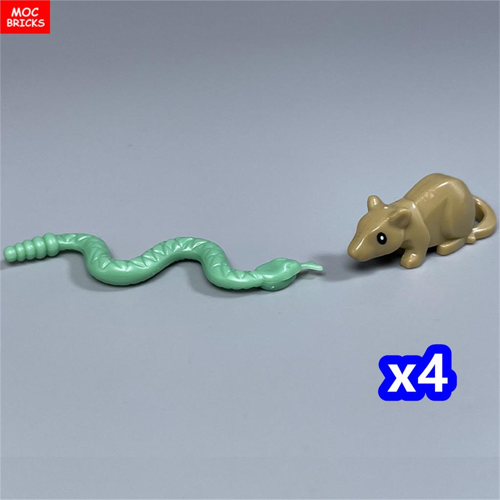 Нетоксичные кубики Moc Милые Животные Маленькая Крыса Мышь С Черными Глазами Модель Своими Руками Строительные Блоки Для Детей Подарки Детям Сборная Игрушка