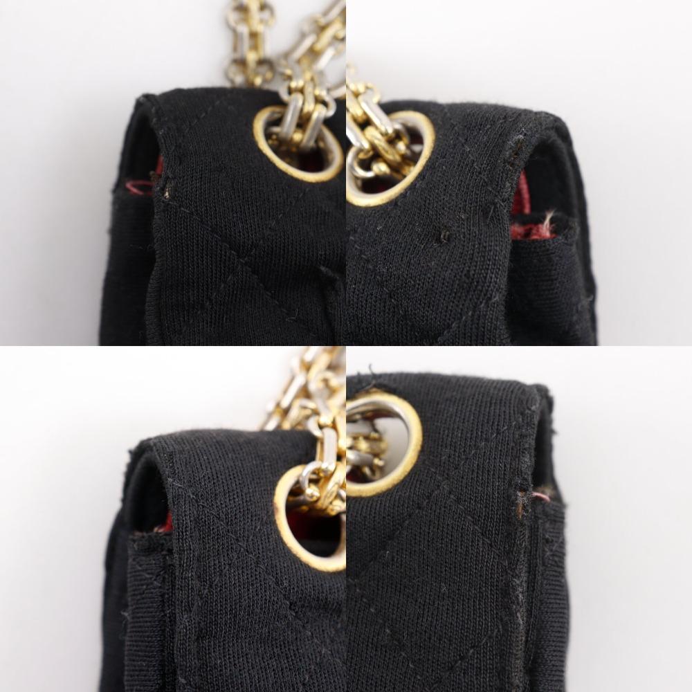 CHANEL ChainShoulder Shoulder Bag Matelasse black cotton Women Used