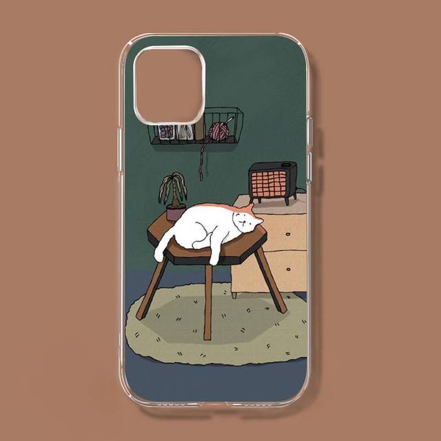 Чехол для телефона с милыми японскими кошками в стиле ретро для Iphone 11 12 13 Mini Pro Xs Max 8 7 6 6s Plus X 5S Se 2020 Xr