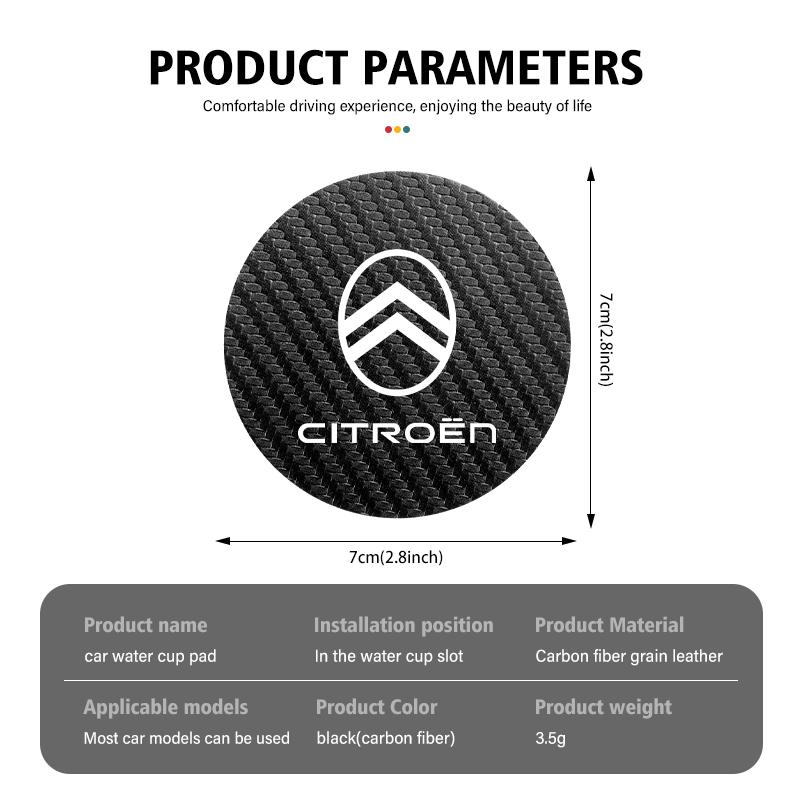 2Pcs Car Cup Mat Auto Emblem Coaster Interior Accessories For Citroen C4 C3 C5 C1 C2 C6 C4L DS3 DS4 Berlingo Picasso Jumper