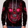 Men's 3D Evil Skull Print Hoodie - Casual Graphic Design Pullover Sweatshirt with Kangaroo Pocket for Winter and Fall Streetwear - Cool Gift Idea