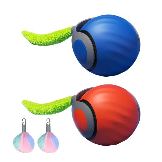 2 шт. Интерактивная игрушка-мяч для кошек, перезаряжаемая через USB, катящийся мяч, два режима скорости, автоматически движущийся умный мяч, игрушка для кошек