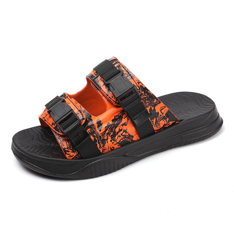 Camouflage Sandals Men'S Summer Wear Youth Sports Leisure Roman Cool Slippers Thick-Soled Non-Slip One-Word Beach Shoes
