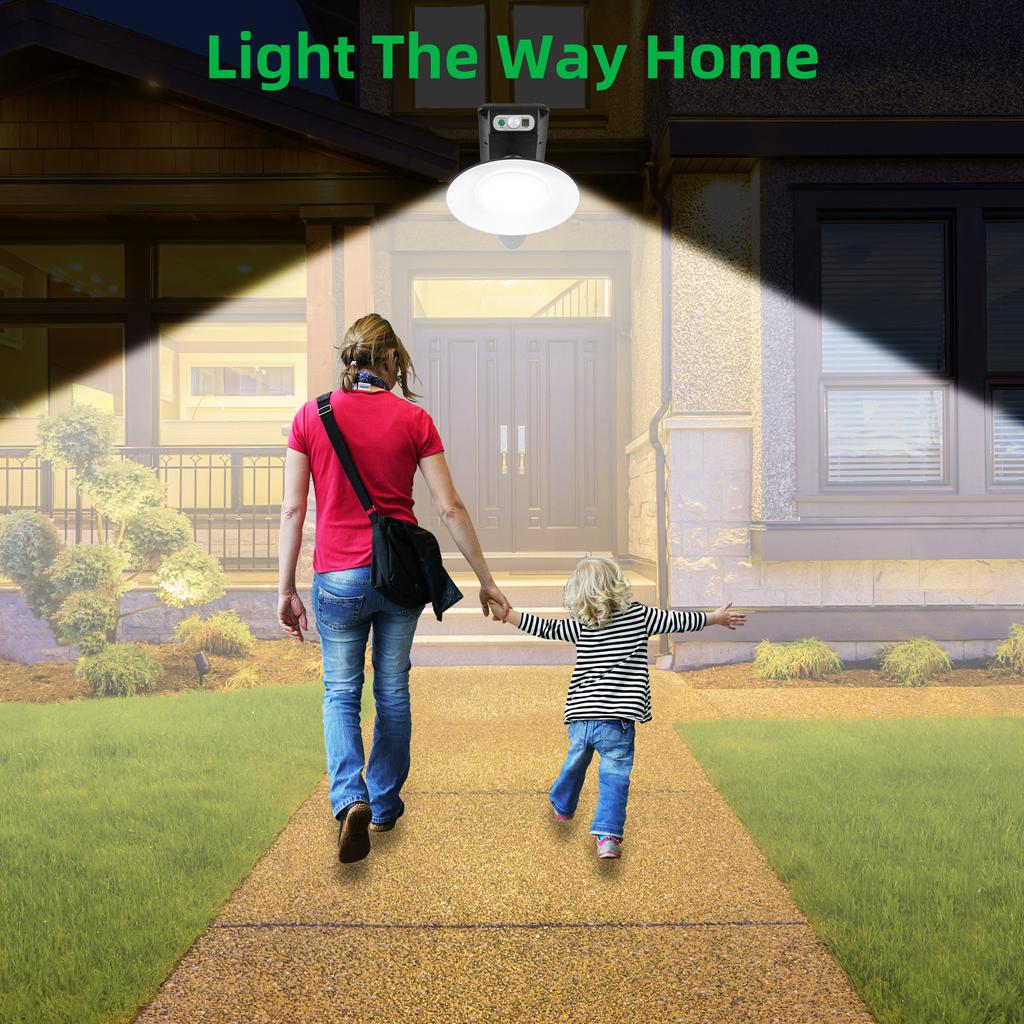 Circular Solar Wall Lamp Outdoor Human Body Sensing LED Courtyard Lamp Garage Lighting Street Lamp