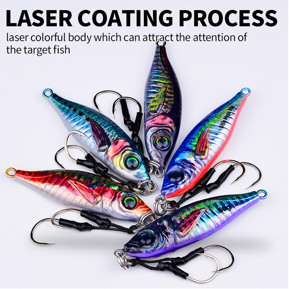 1PC 30/40G 3D Printed Iron Plate Lure Bait Bionic Fish Scale Coating Fluorescent Long-Range Metal Bait For Bass And Mandarin Fish