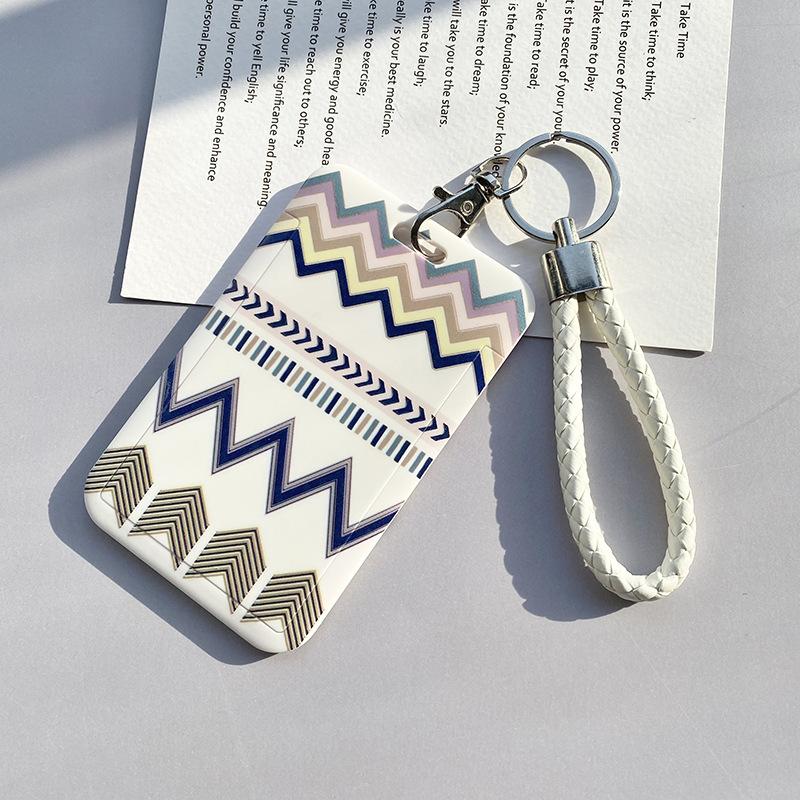 Чехол с мультяшным принтом, идентификационная бирка, чехол для рабочей карты с эластичным ремешком на запястье, держатель для бейджа, чехол для деловой карты доступа