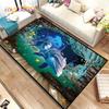 3D иллюзия морского дна, подводный мир, коврик с дельфином и акулой, коврик для гостиной, спальни, дивана, коврик, нескользящий напольный коврик