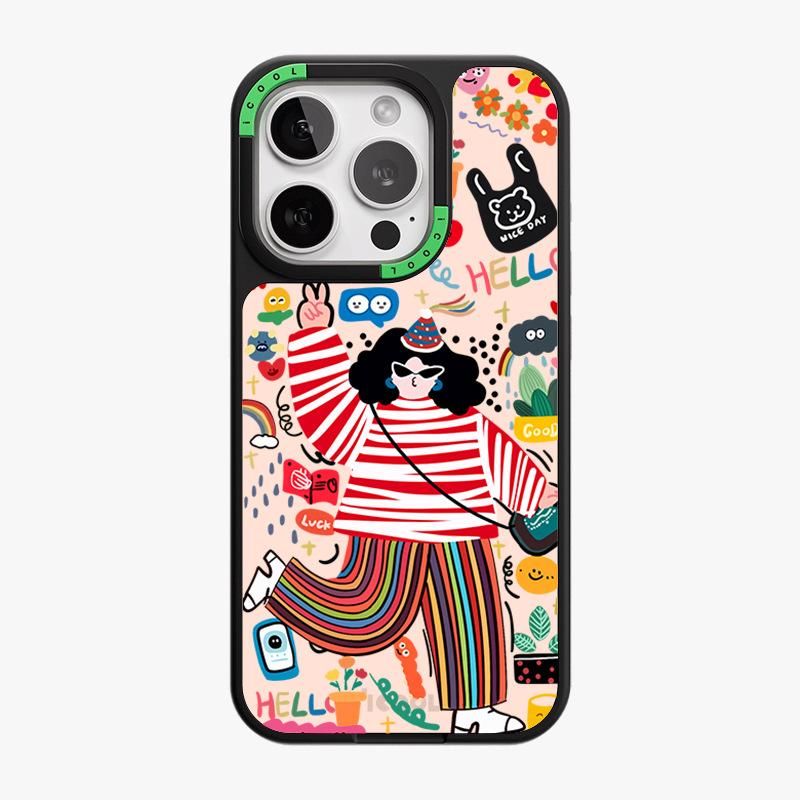 PC hard case replaceable back plate Magsafe magnetic suction iPhone15 summer mobile phone case Apple 14 heat dissipation protective case