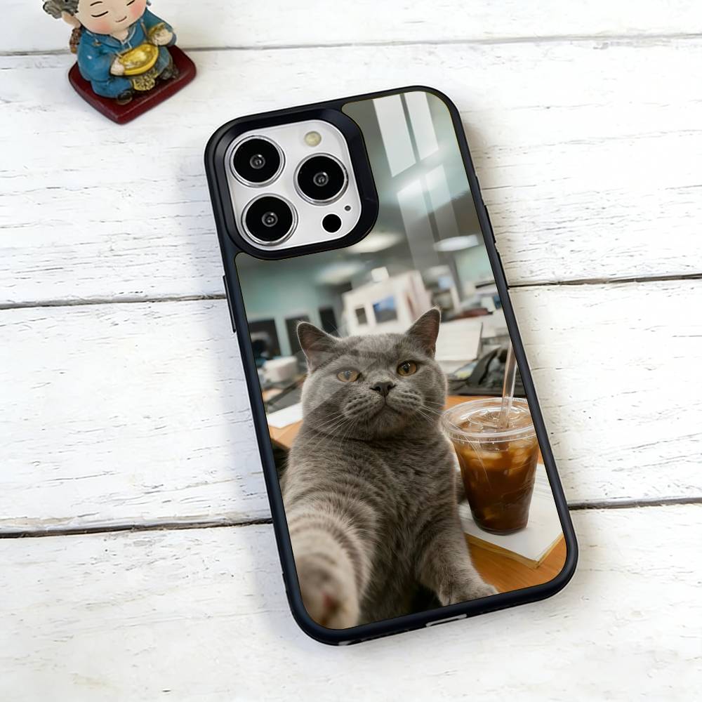 Table Working Cat Phone Case For iPhone17,16,15,14,13,12,11 Plus,Pro Magnetic with Magsafe Wireless Charging