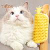 Cat Self Groomer Pineapple Shape Cat Wall Corner Massage Comb with Catnip Cat Face Scratcher Grooming Brush for Long Short Fur Cats Dogs