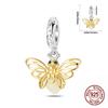 Glow in The Dark Firefly Charm Bead Fit Necklace Bracelet 925 Silver Chameleon Pendant Beads Women DIY Jewelry Making