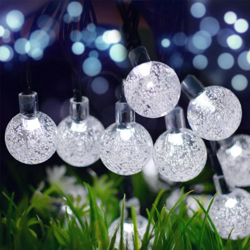 1 Pack 22M 200LED Crystal Globe Solar String Lights, Waterproof Solar Outdoor Lights, Garden Tree Patio Party Christmas Deco