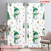 2pcs,2D Plane Printing Curtains Comfortable Snowman 100% Polyester (without Rod) Festive Use for Living Room and Bedroom, Home