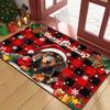 VIKAMA Christmas Carpet Plaid Floor Mat Puppy Carpet Door Mat Soft Rug For Bedroom Living Room Carpet Welcome Mat Outdoor Carpet