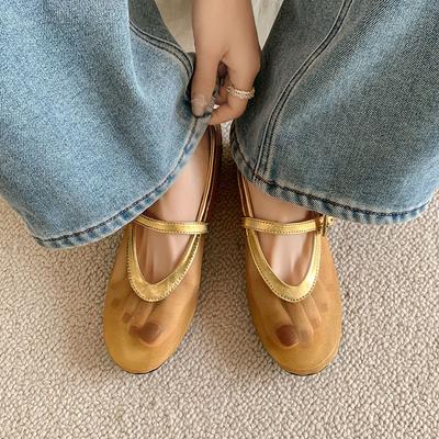 Французские элегантные леопардовые туфли-лодочки с открытой союзкой, 2025, модные, универсальные, на плоской подошве, с ремешком на подъеме