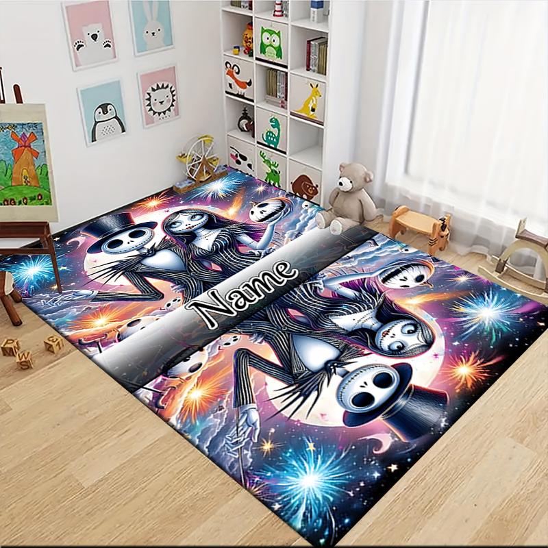Custom Name Nightmare Before Halloween Carpet Rug Customizable Soft Washable Anti-Slip Home Living Room Sofa Mats Personalized Rug. 0909381